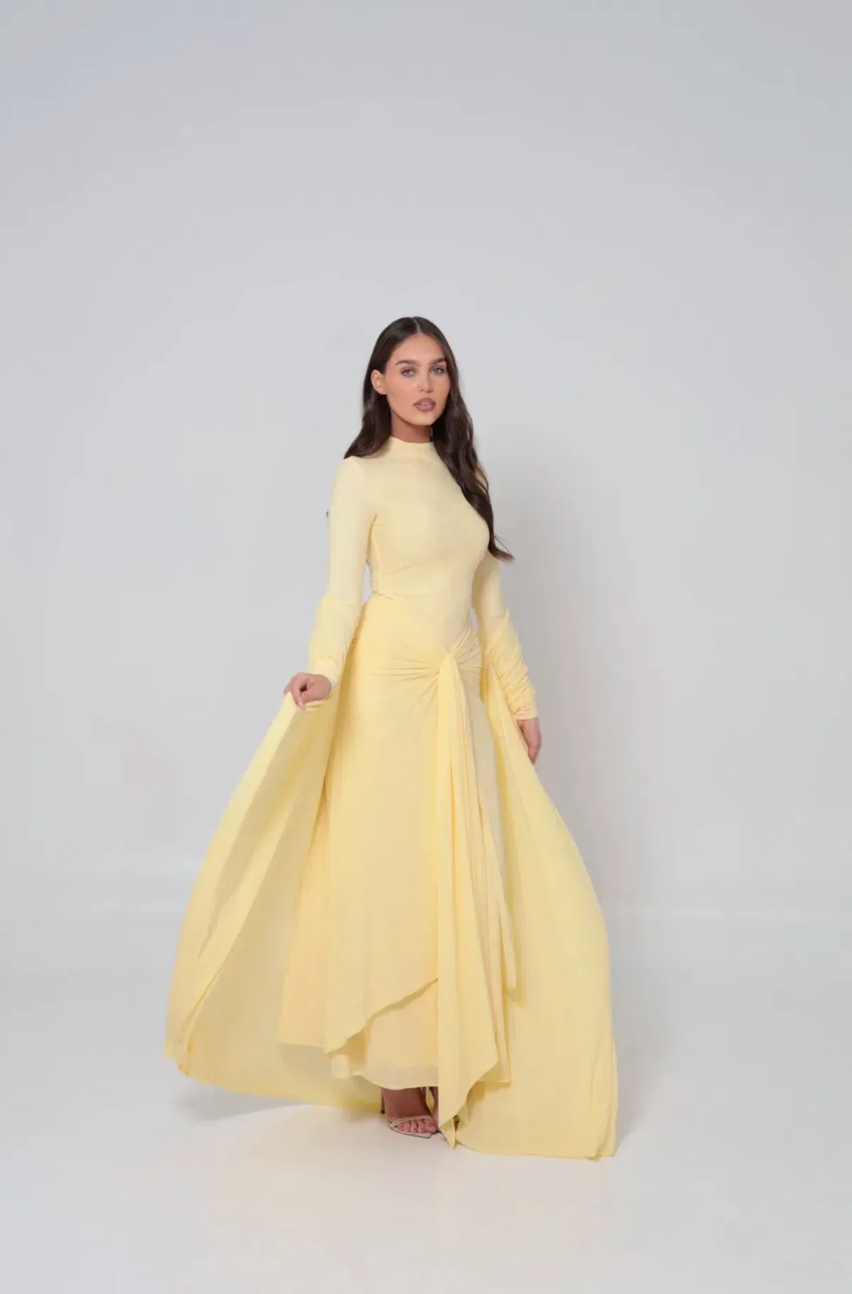 Alaía Muse Azalea Cape Dress in Yellow Size S / AU 8 - Image 1