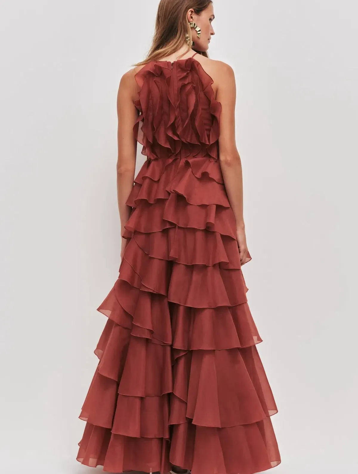 Aje Cleo Gown Size 14 Rust - Image 3
