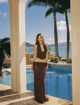 Natalie Rolt  Bronte Top and Allira Skirt in Espresso Brown Size 1 for rent on The Volte - image 2