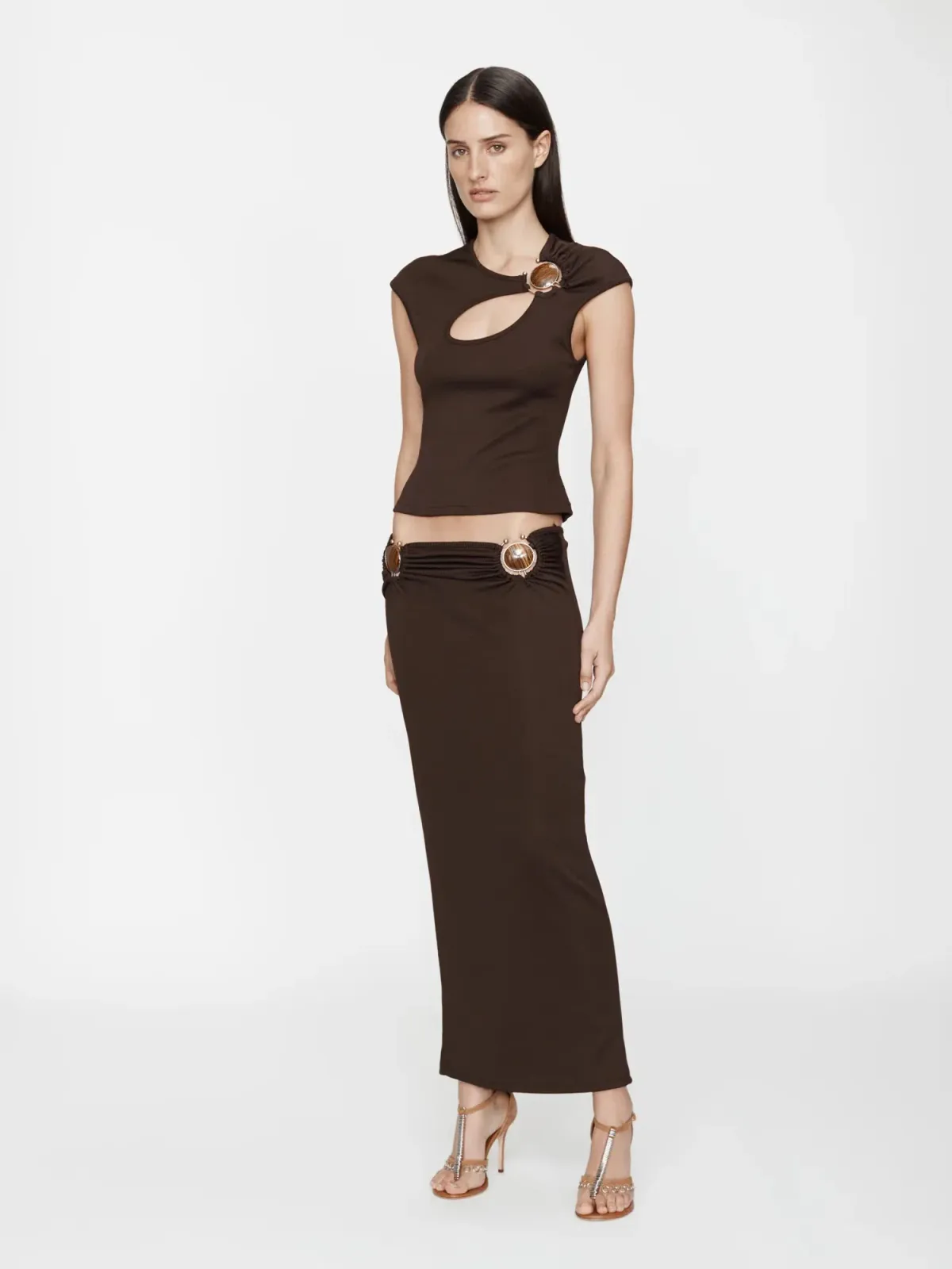 Christopher Esber Mineral Stone Ruched Skirt + Top Set - Image 4