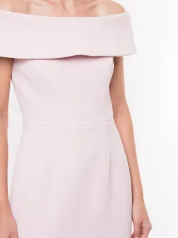 Rebecca Vallance - Amore Off Shoulder Midi Dress Light Pink - 10  for rent on The Volte - image 4