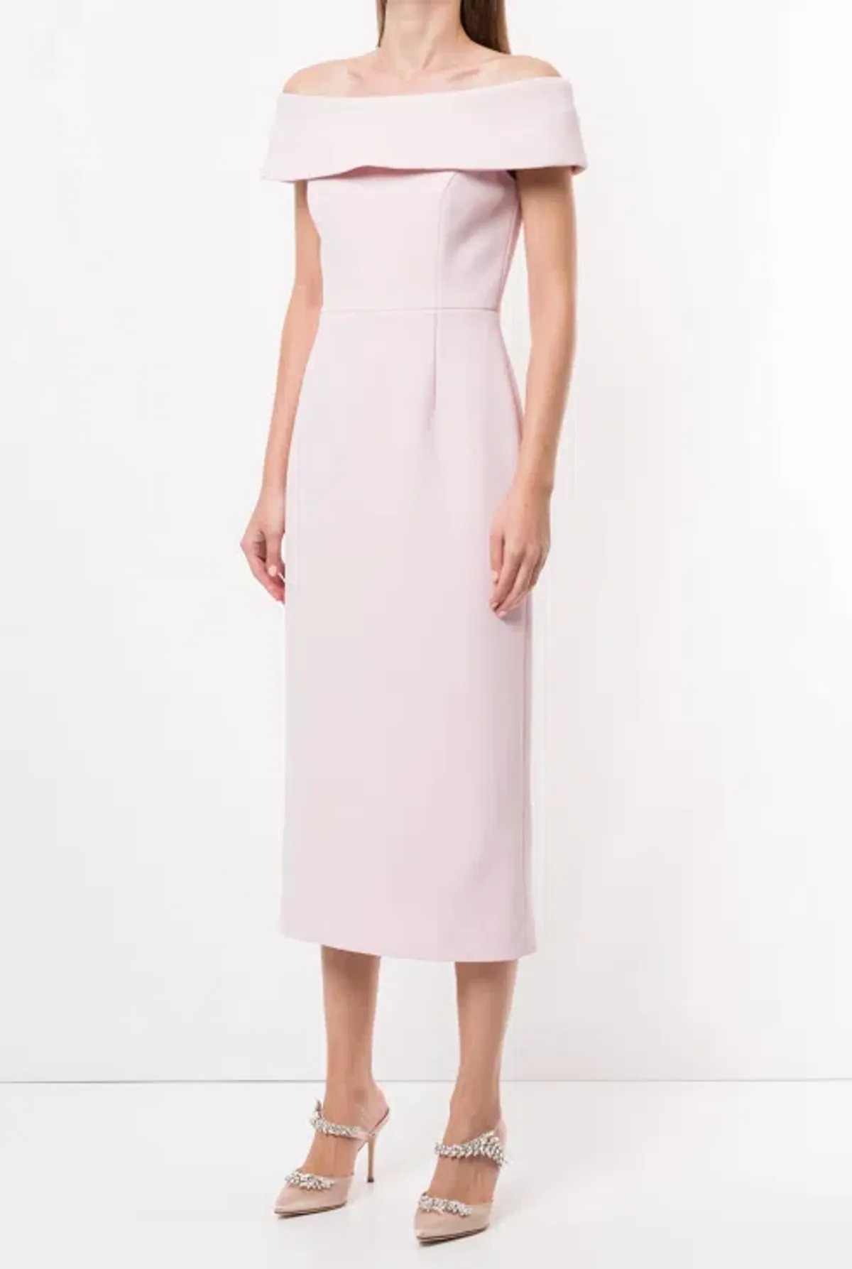 Rebecca Vallance - Amore Off Shoulder Midi Dress Light Pink - 10  - Image 3