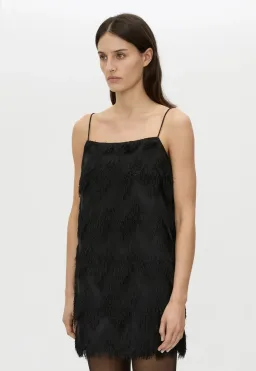 Camilla and Marc Phoenix Fringed Mini Dress in Black for rent on The Volte - image 3