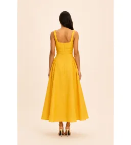 Rachel Gilbert Sophia Strap Dress in Gold Size 6/AU18 for rent on The Volte - image 2