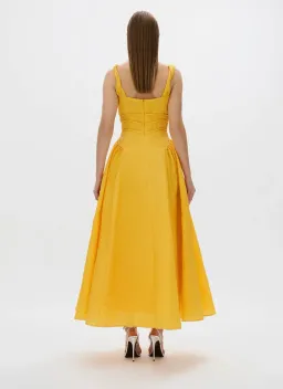 Rachel Gilbert Sophia Strap Dress Gold 6/AU18 for rent on The Volte - image 3