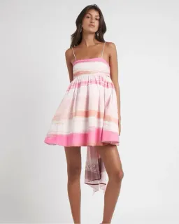 AJE Kasbah Mini Dress in Sunset Stripe Size 4 for rent on The Volte - image 1