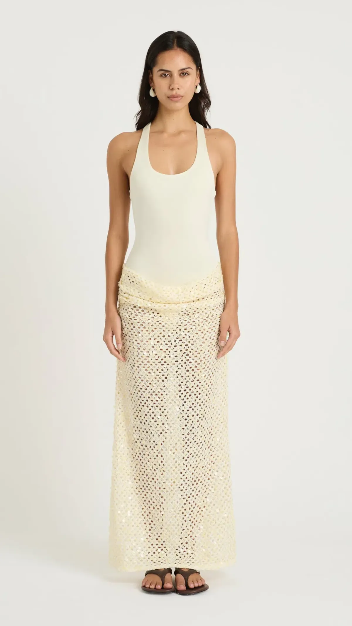 Benni Ariel Maxi Dress in Shell Size 8  - Image 4