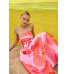 Pasduchas Kalani Strapless Midi Dress Raspberry Size AU 10 for rent on The Volte - image 6