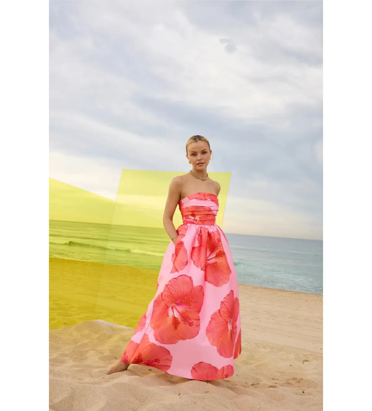 Pasduchas Kalani Strapless Midi Dress Raspberry Size AU 10 - Image 2