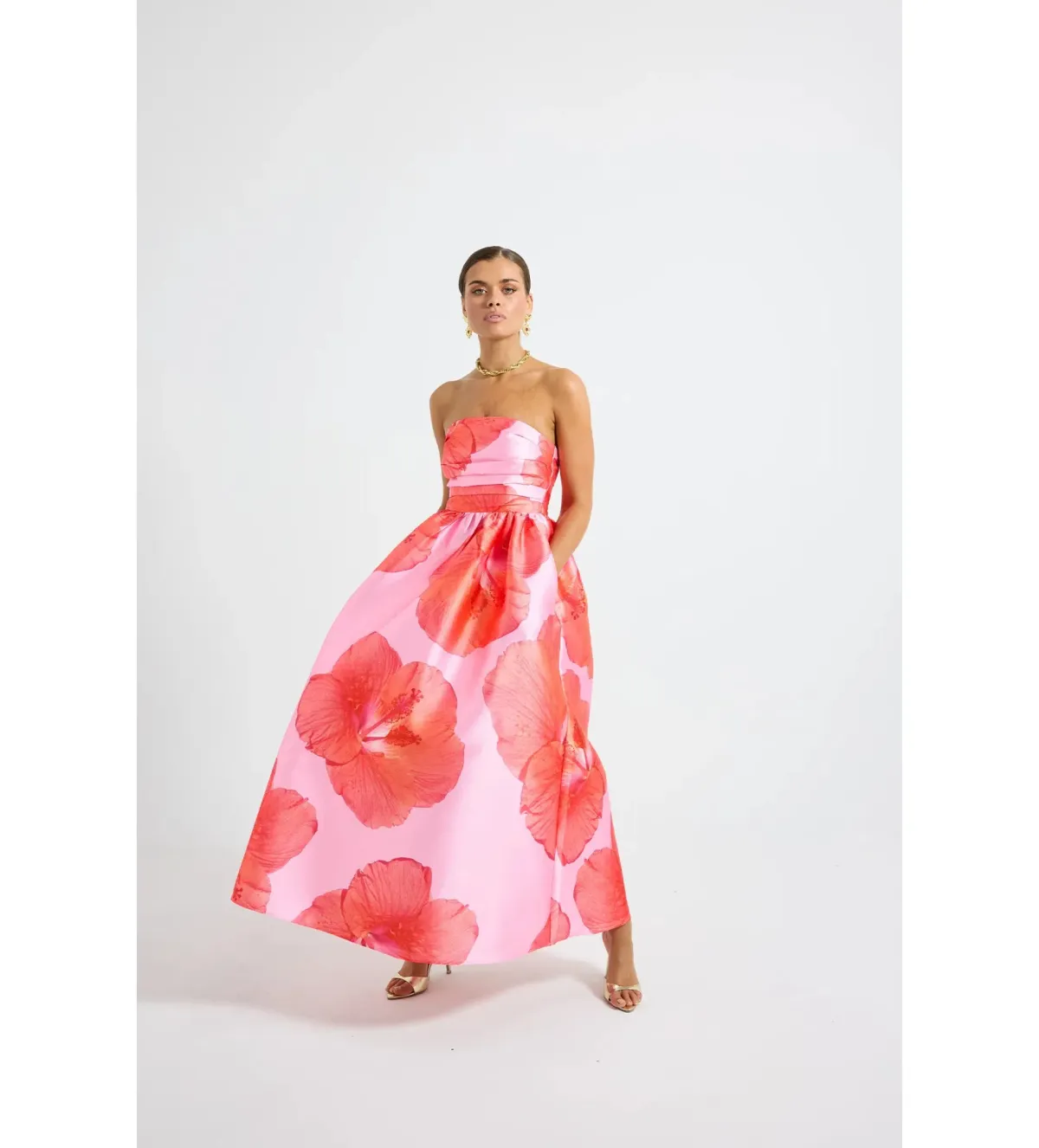 Pasduchas Kalani Strapless Midi Dress Raspberry Size AU 12 - Image 3