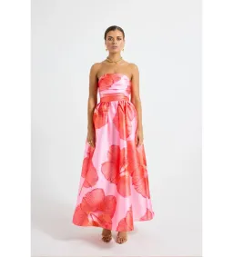 Pasduchas Kalani Strapless Midi Dress Raspberry Size AU 12 for rent on The Volte - image 1