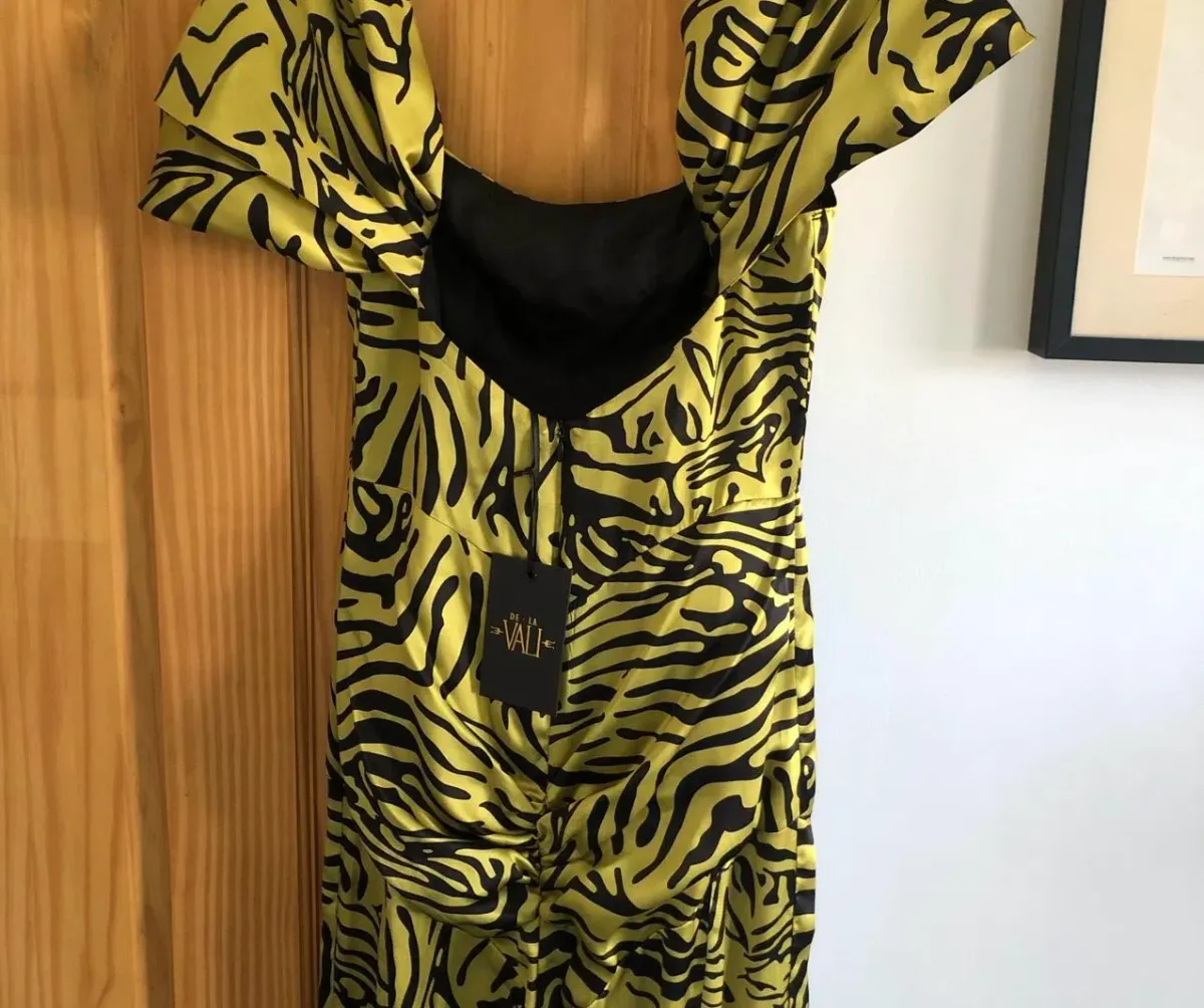 De la Vali - Alma tiger silk satin dress Size 8. RRP $600 - Image 2