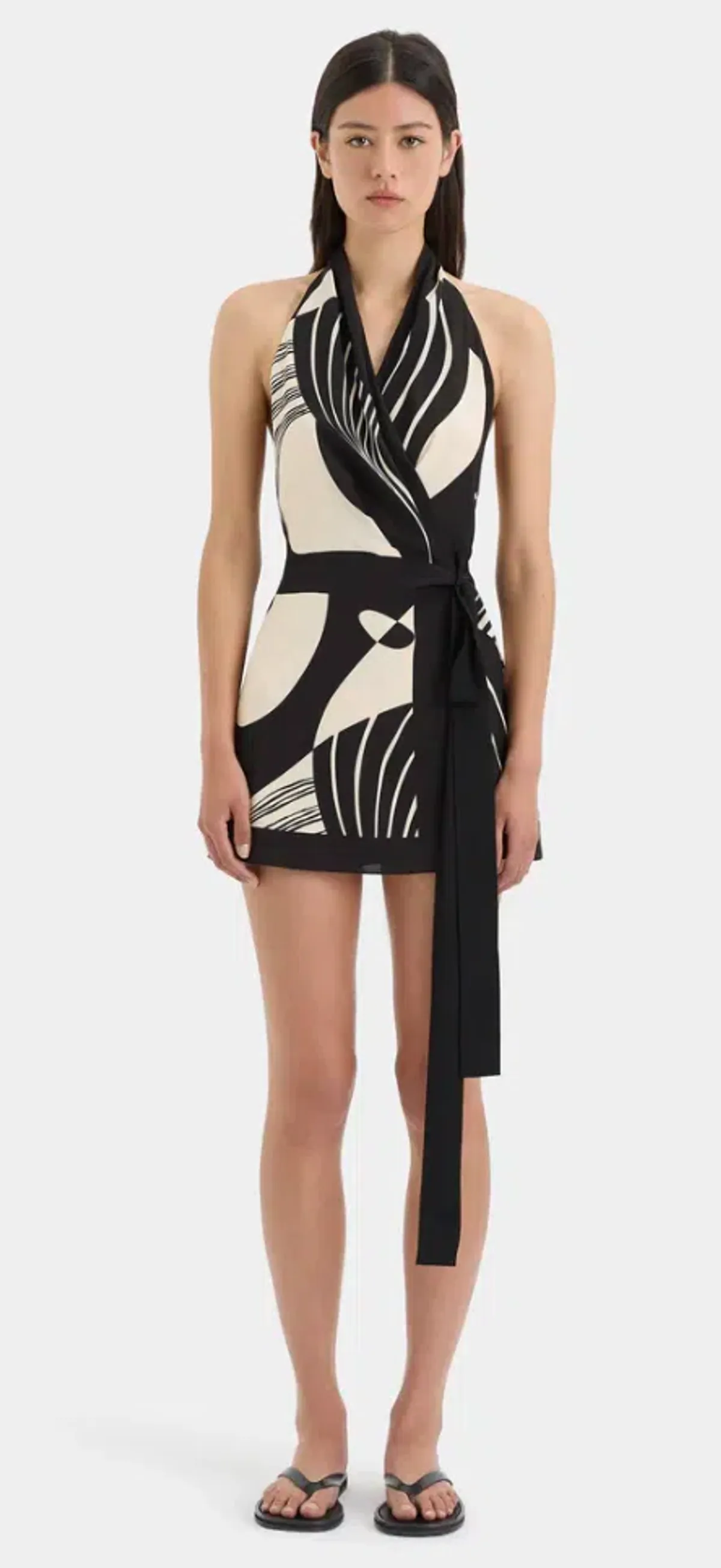 Sir The Label Realisme Wrap Halter Mini Dress Size 0 - Image 2