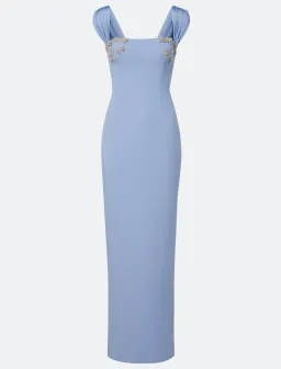 Rachel Gilbert Malia Maxi Gown in Blue Size AU 8 for rent on The Volte - image 3