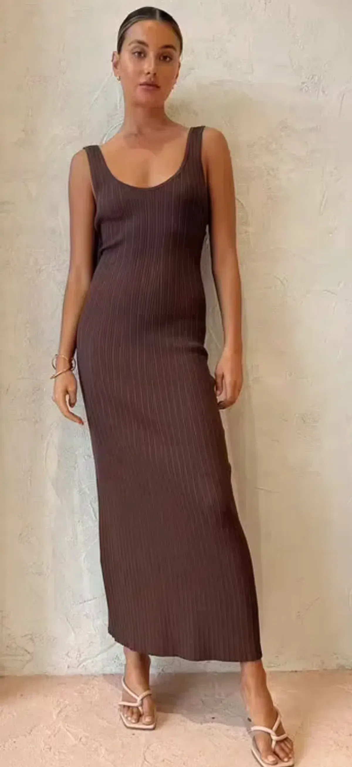 Sir the Label Sylvie Twist Dress Chocolate - Image 4