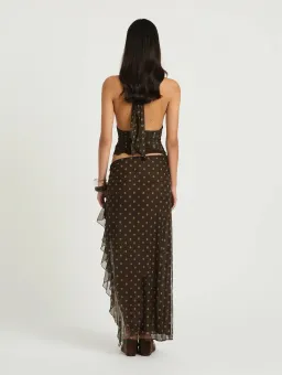 Benni Penelope Maxi Dress Brown Polka Size 12 for rent on The Volte - image 3