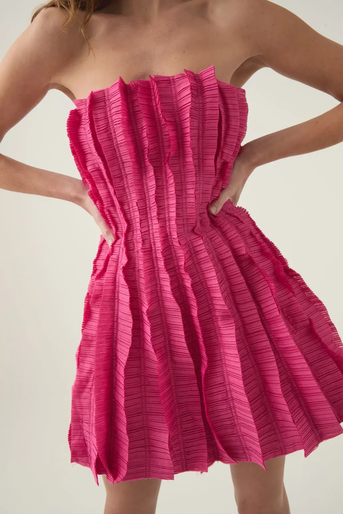 Aje Hybrid Sleeveless Mini Dress Size 8 Fuchsia Rose - Image 3