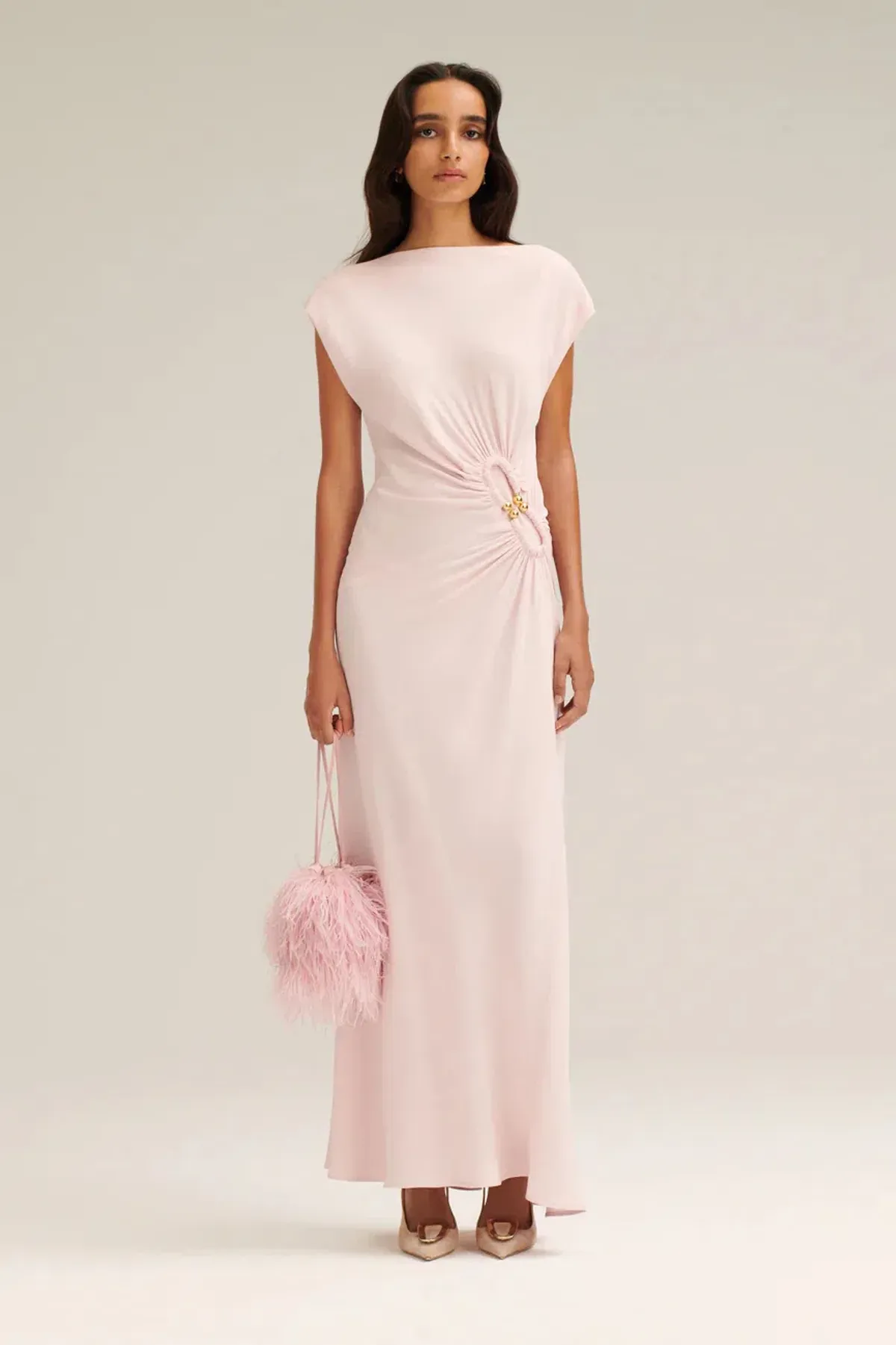 Scanlan Theodore Turban Ring Full Length Dress Pink Size S / AU 8 - Image 1