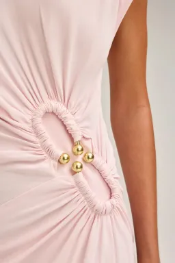 Scanlan Theodore Turban Ring Full Length Dress Pink Size S / AU 8 for rent on The Volte - image 2