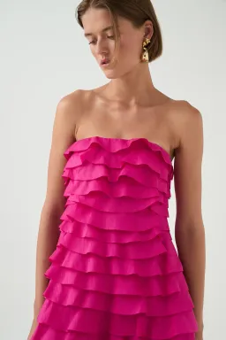 Aje / Fleur Pleated Gown / Magenta / Size 14 for rent on The Volte - image 4