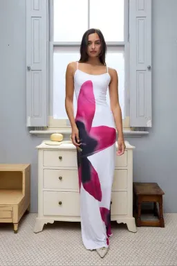 With Harper Lu Lily Maxi Dress Pearl White Pink Small S 8 for rent on The Volte - image 3