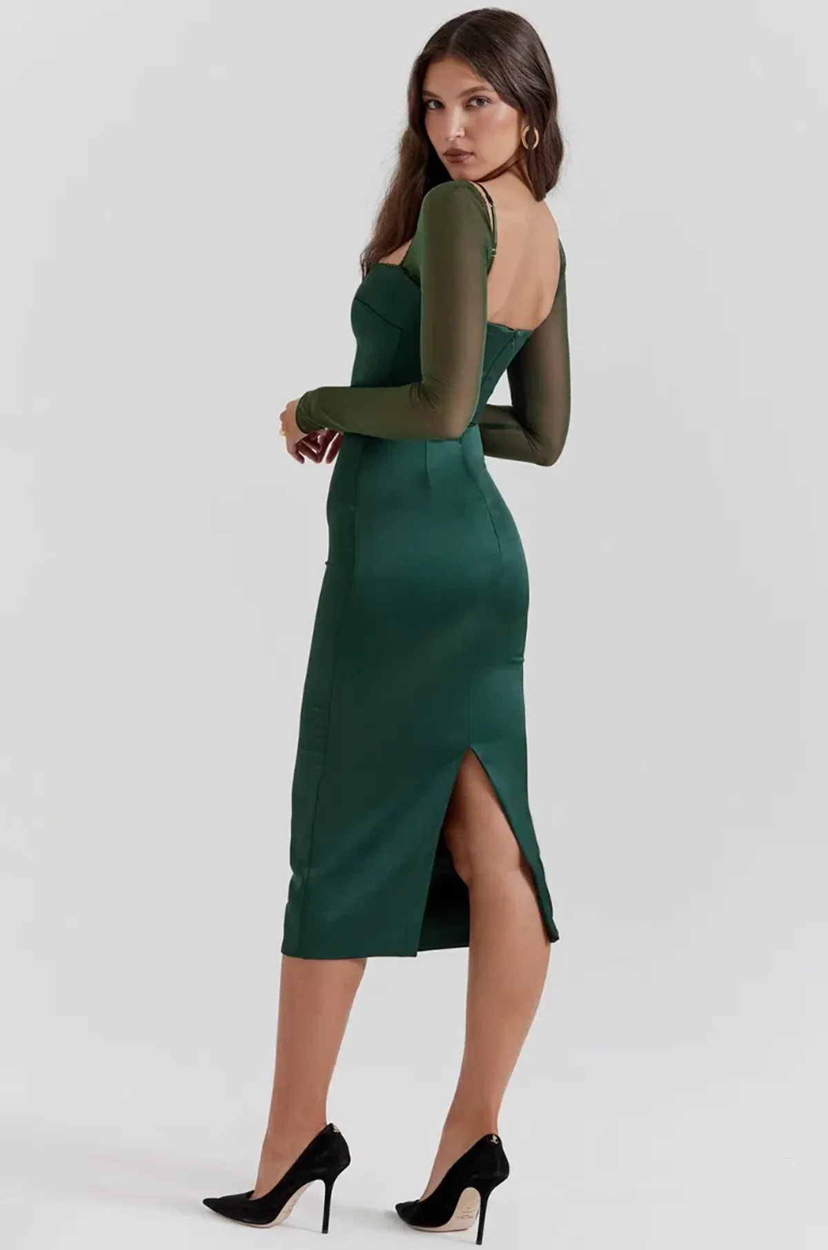 House of CB Ellica satin midi dress, size S - Image 3