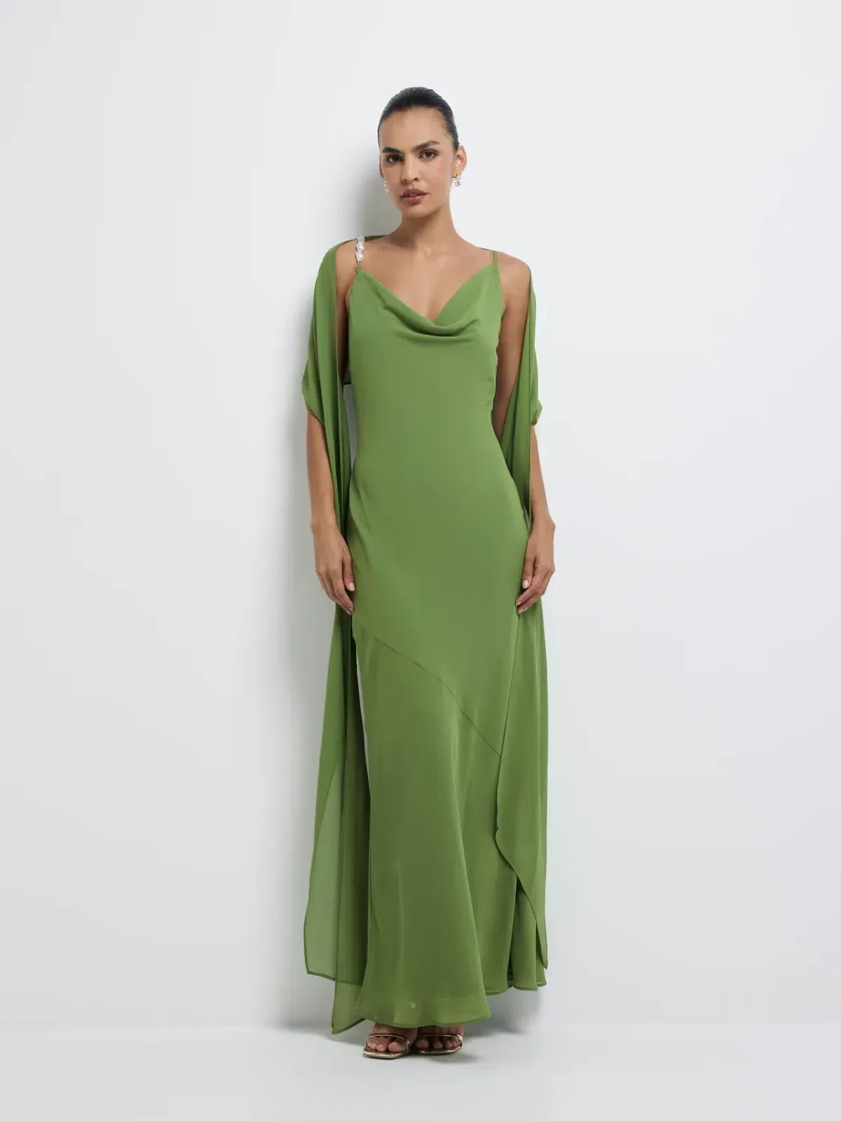 Sheike Anya Maxi Dress Green Size 10 - Image 4