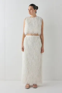 Vrg Grl Vivia Fringe Top & Devyn Fringe Midi Skirt Size 8 for rent on The Volte - image 3