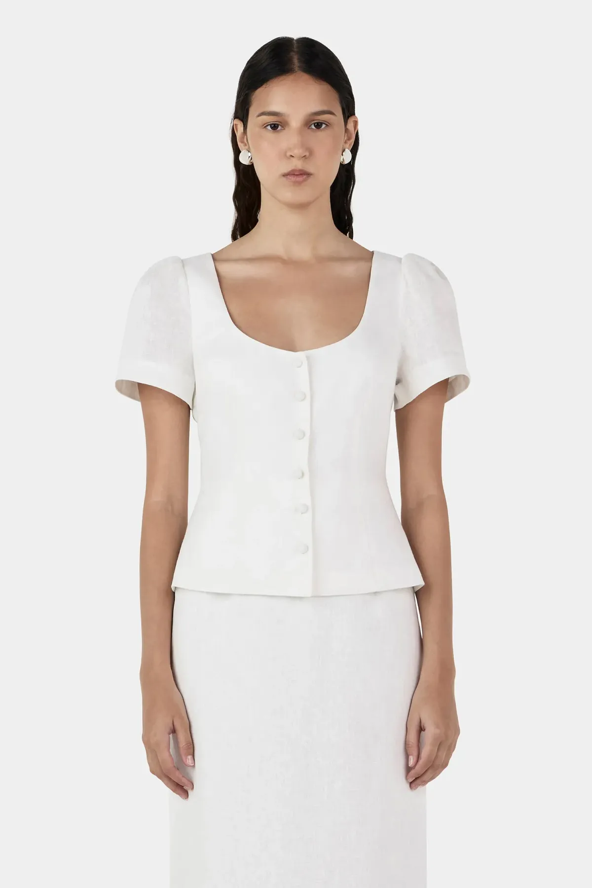 Hansen And Gretel Sellar Linen Top Ivory Size 8 - Image 1