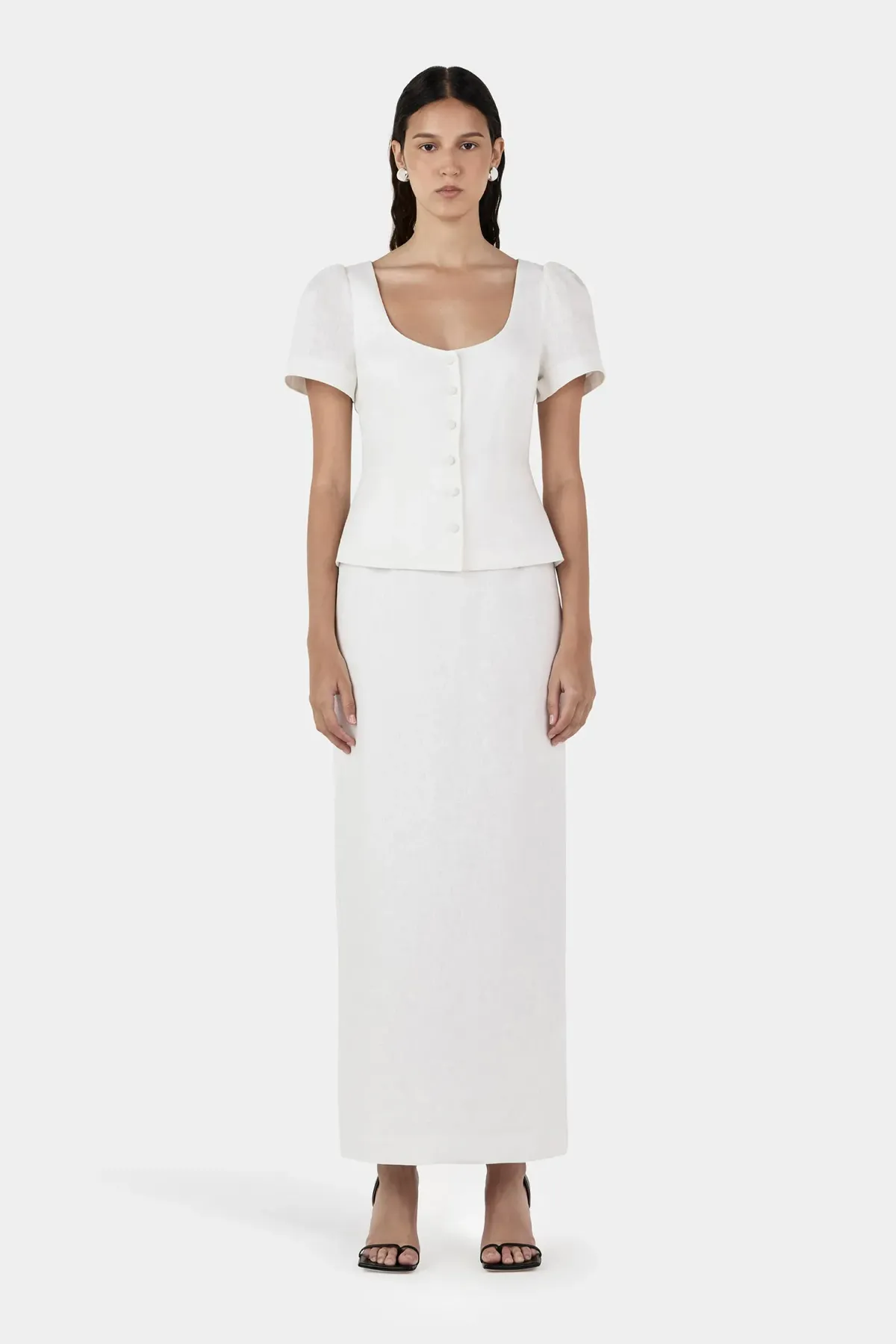 Hansen And Gretel Sellar Linen Top Ivory Size 8 - Image 5