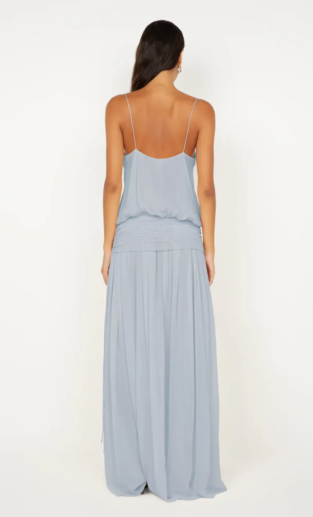 Camille Blouson Dress in Cloud Blue - Image 2
