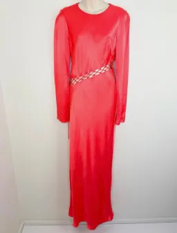 Shona Joy Lydie Asymmetric Red Maxi Dress with tie detail Size 10  for rent on The Volte - image 4
