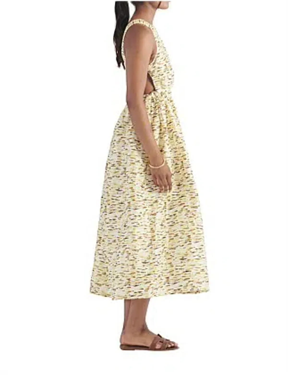 Elka Collective Mari Sleeveless Midi Dress in Citrus Print. Size 8 - Image 9