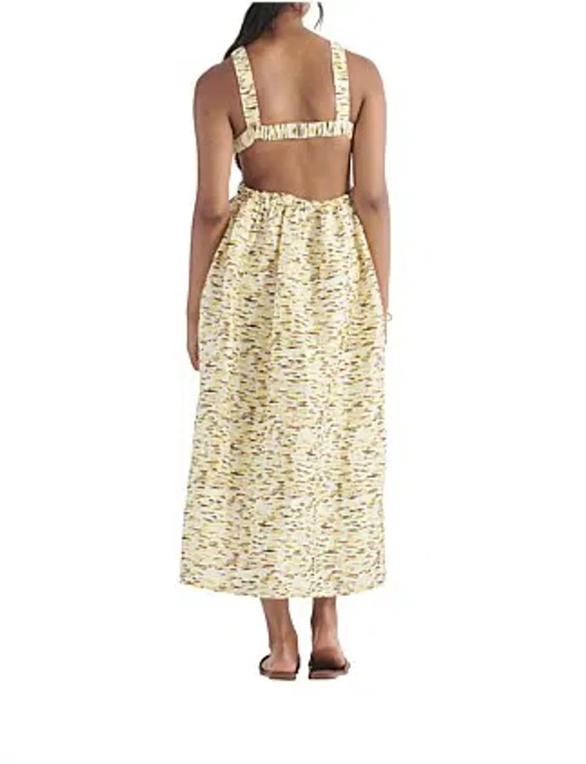 Elka Collective Mari Sleeveless Midi Dress in Citrus Print. Size 8 - Image 10