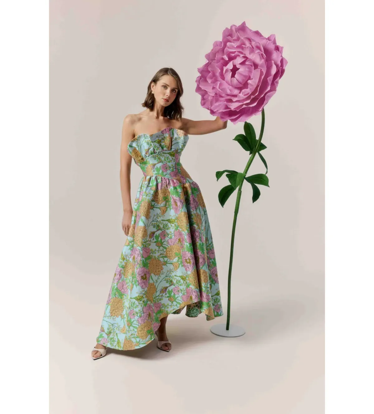 Elliatt Laurel Sleeveless Maxi Dress in Green Floral Size 10 - Image 2