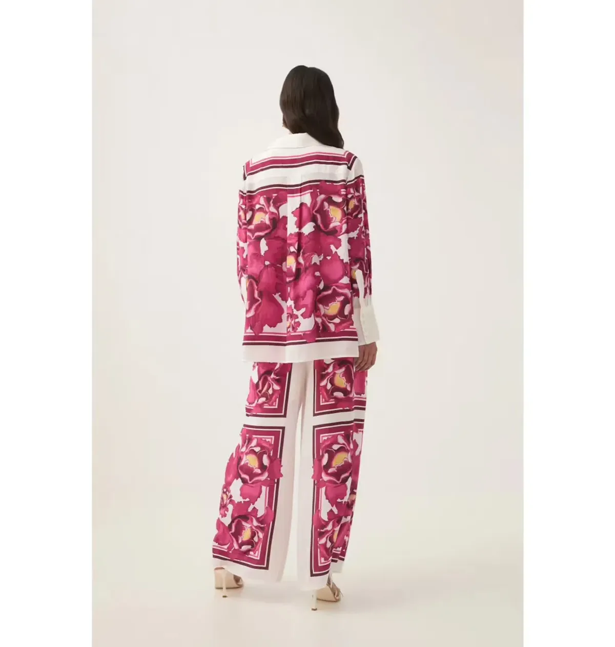 AJE ATOMIC SILK SHIRT AND RELAXED PANTS SET BOLDLY BLOOMING SIZE AU 10 & 12 - Image 2