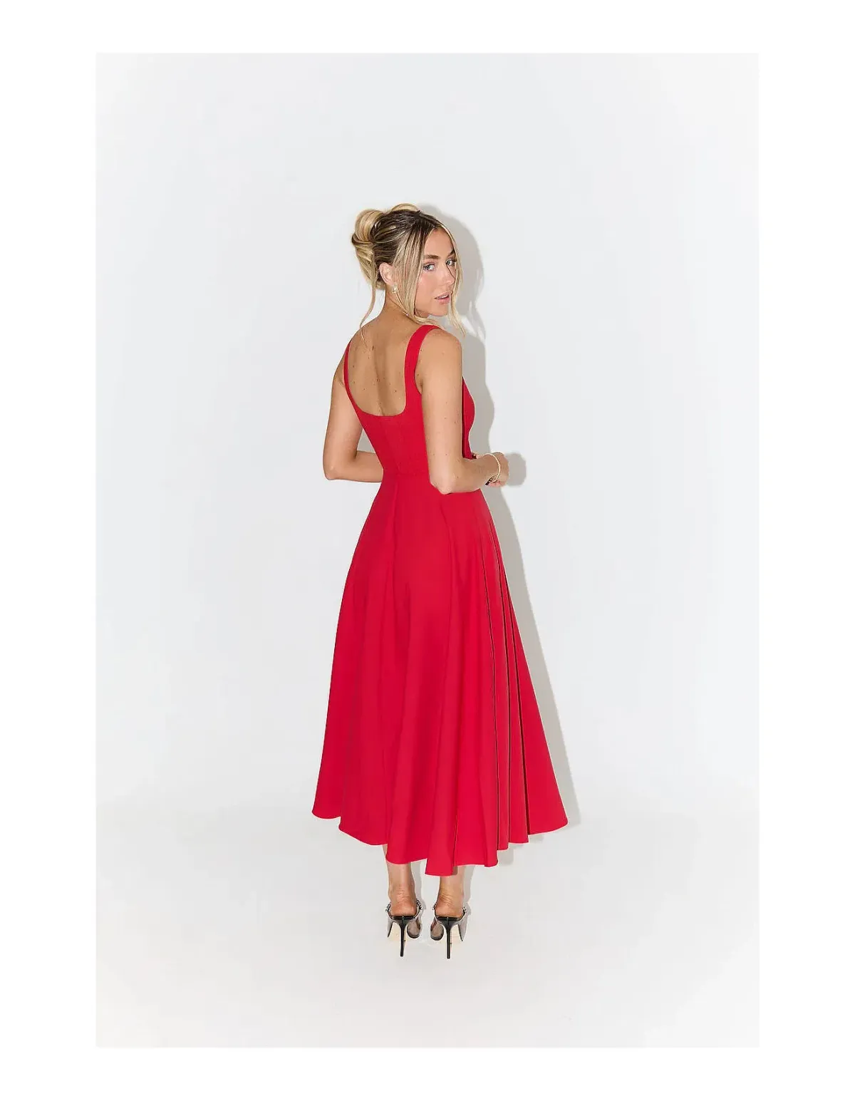 Odd Muse - Ultimate Muse High Waist Square Neck Midi Dress - XXL  - Image 2