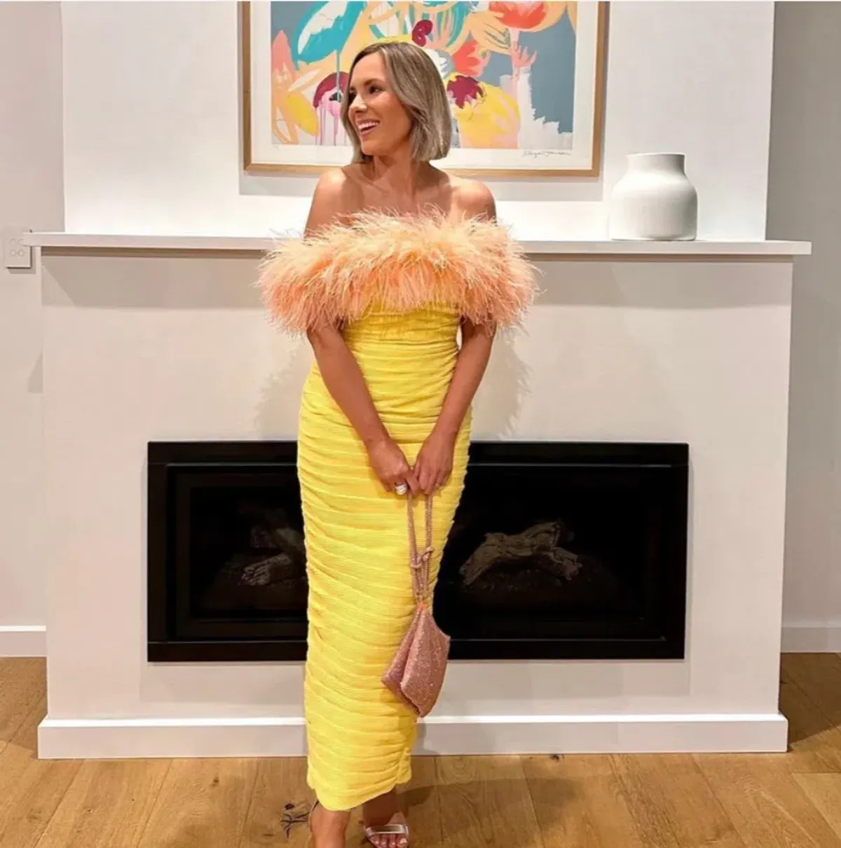 Rachel Gilbert Zion Midi Dress Yellow 6/AU18 - Image 2