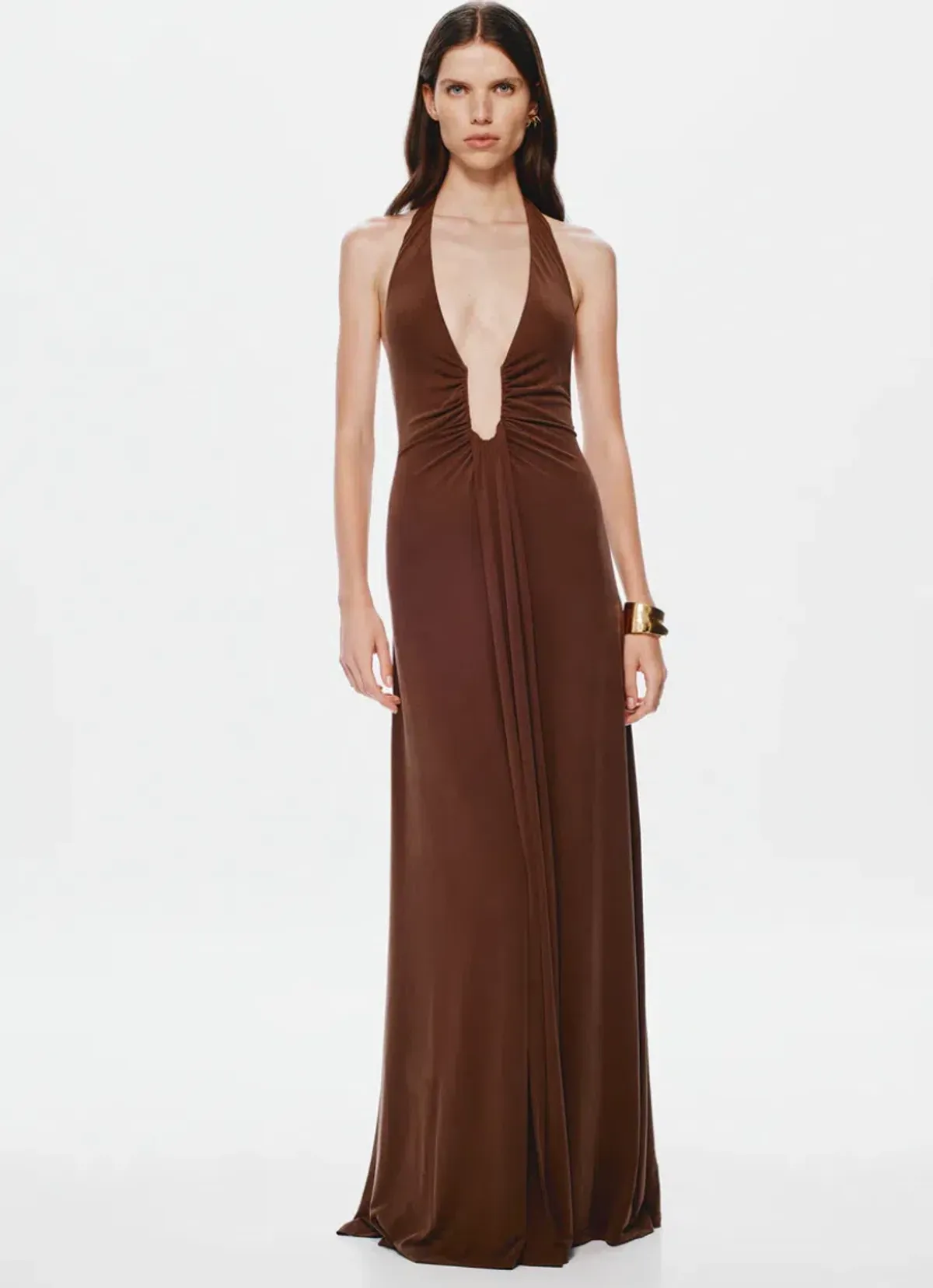 Misha Jennifer Cupro Maxi Brown S AU8 - Image 1