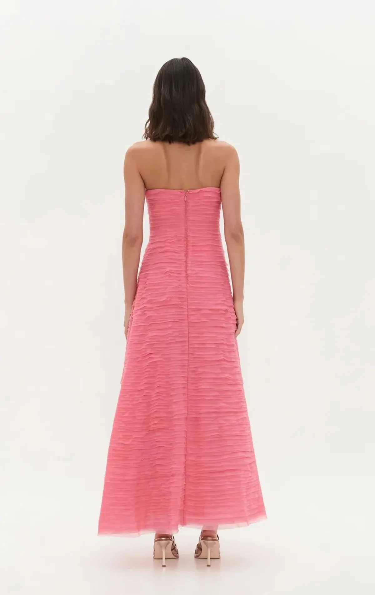 Aje Soundscape Dress, Guava pink, size 10 - Image 4