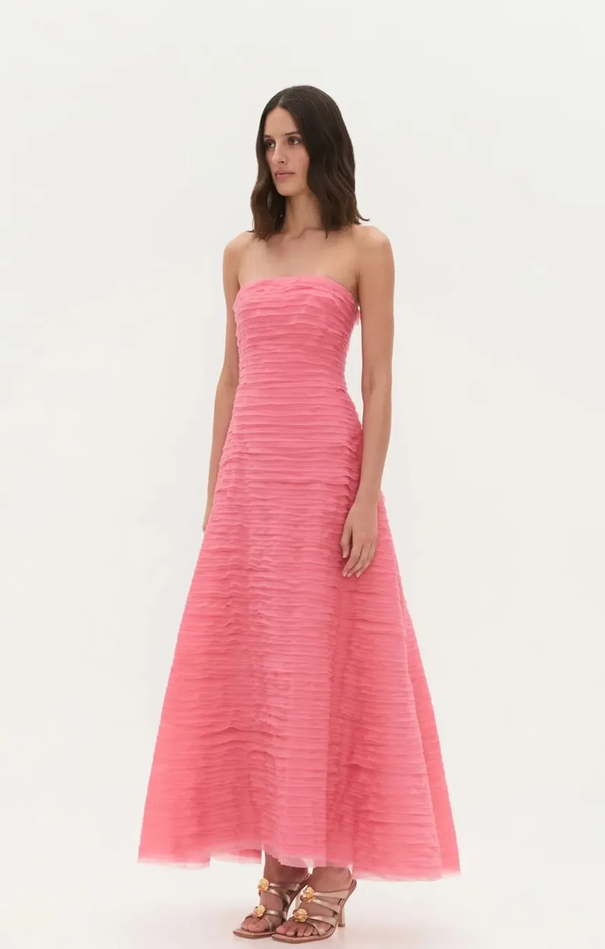 Aje Soundscape Dress, Guava pink, size 10 - Image 3