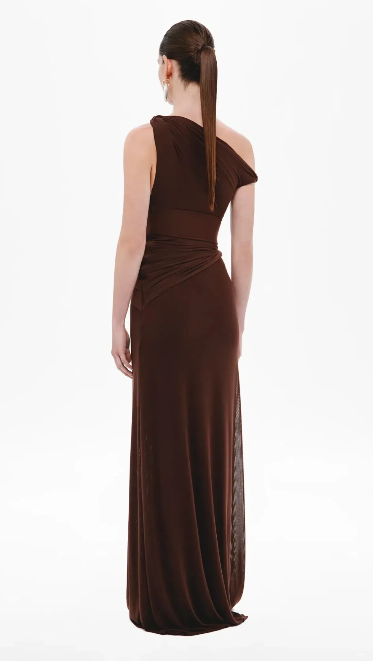 Misha Collection Sisal Mesh Maxi Dress Espresso Size 6/XS - Image 6