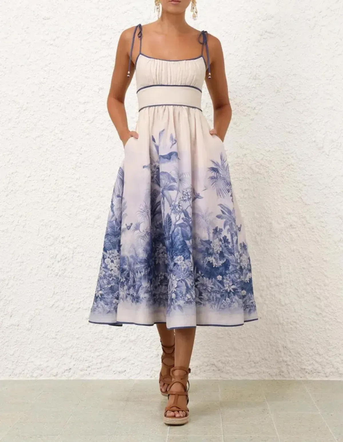 Zimmermann Wylie Picnic Dress in Blue Palm Size 1/AU 10 - Image 1