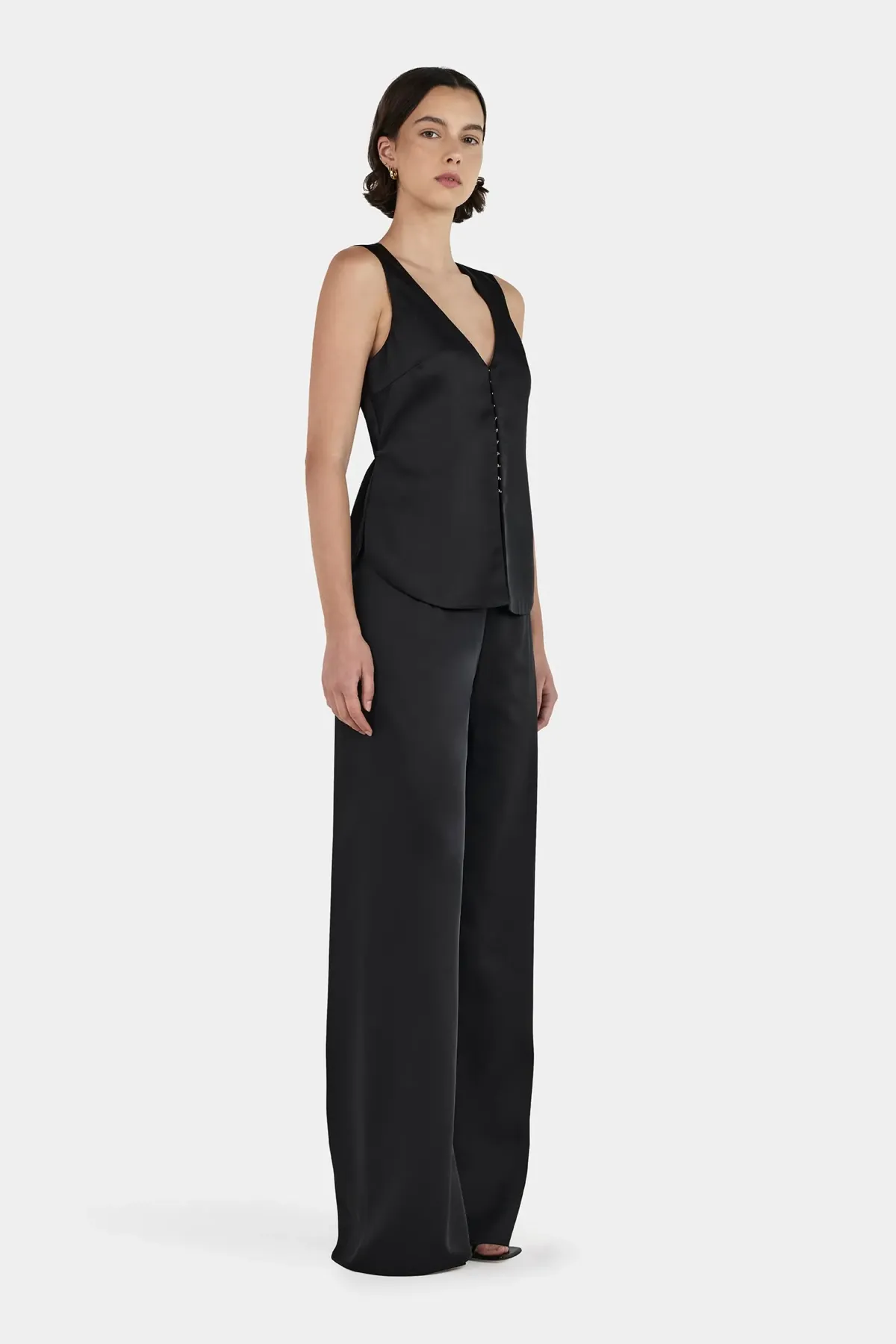 Hansen And Gretel Rey Satin Vest Black Size 10 - Image 5