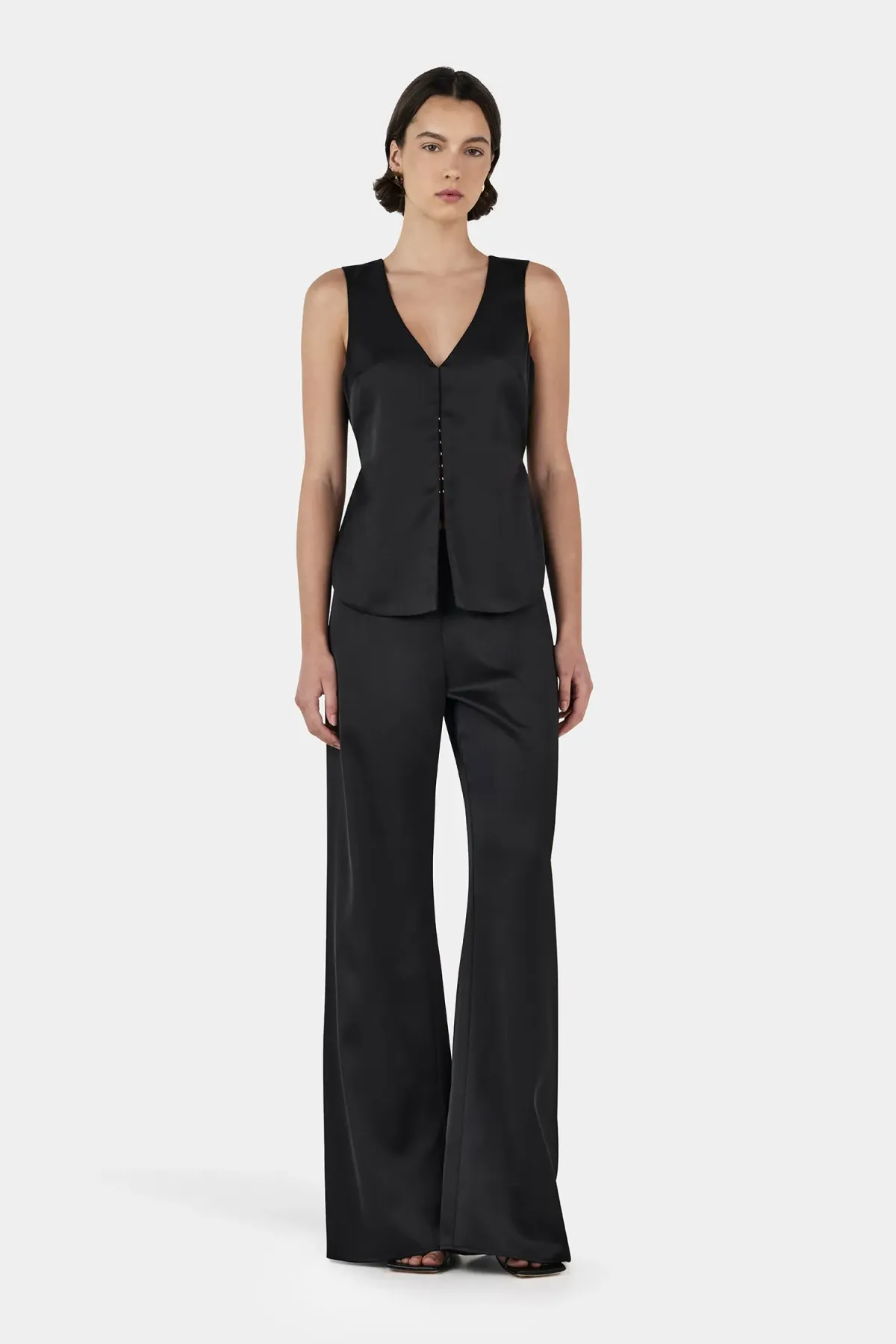 Hansen And Gretel Rey Satin Vest Black Size 10 - Image 4