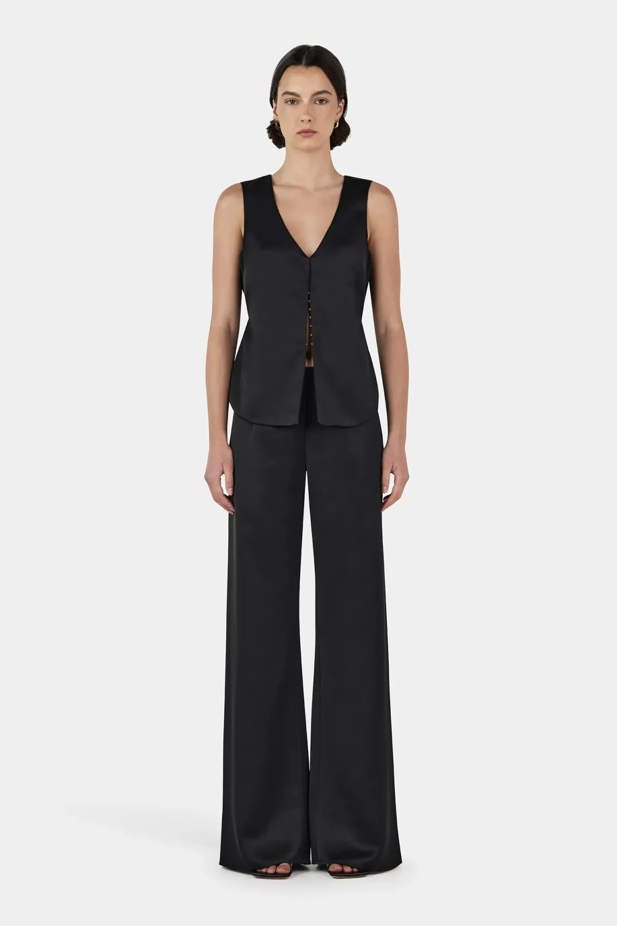 Hansen And Gretel Rey Satin Vest Black Size 10 - Image 7