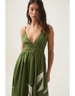 AJE - Planetary Maxi Dress in Abstract Fern for rent on The Volte - image 3