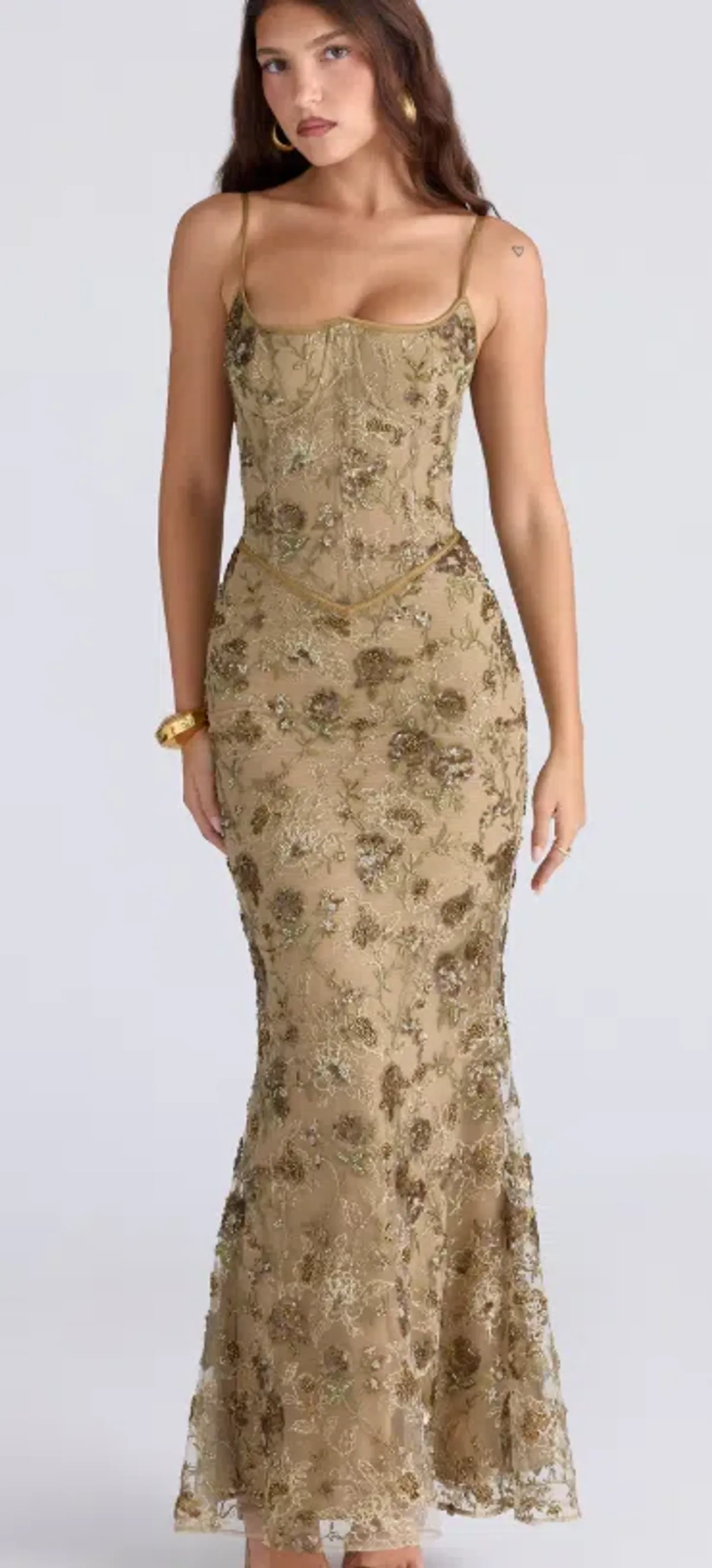 House of CB "Naima" Olive Dress Size 10 - Image 1