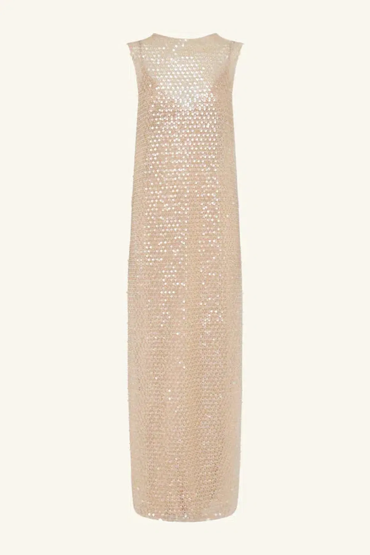 SHONA JOY EVERLY HIGH NECK SLEEVELESS MAXI DRESS MACADAMIA SIZE 14 - Image 5
