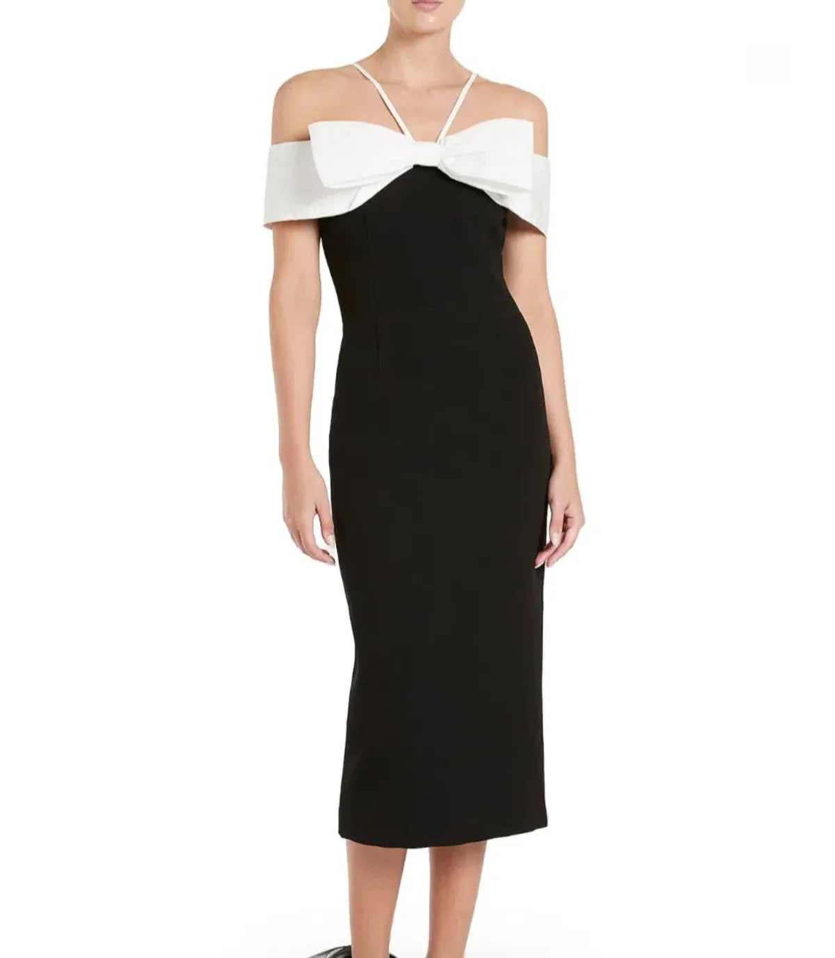 Rebecca Vallance Hepburn Midi Black/White Size 10 - Image 3